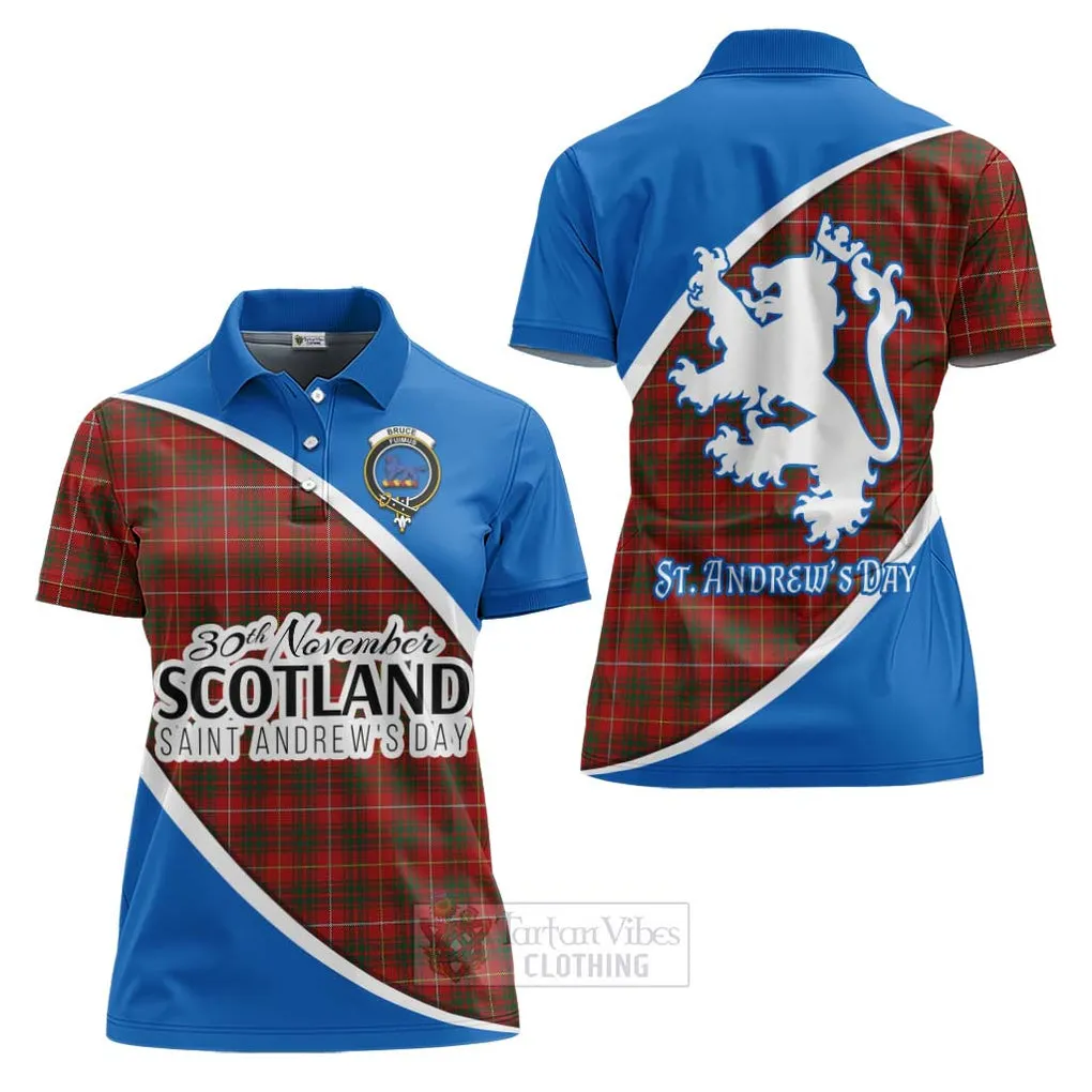 Bruce Family Crest Tartan Women's Polo Shirt Celebrate Saint Andrew's Day in Style