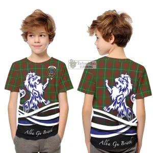 Bruce Hunting Tartan Kid T-Shirt with Alba Gu Brath Regal Lion Emblem