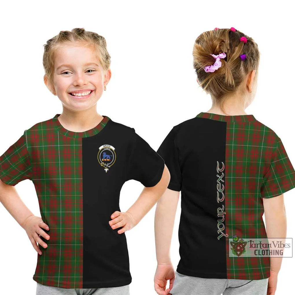 Bruce Hunting Tartan Kid T-Shirt with Family Crest and Half Of Me Style