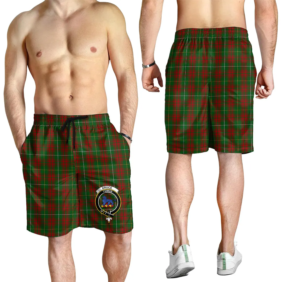 Bruce Hunting Tartan Mens Shorts with Family Crest