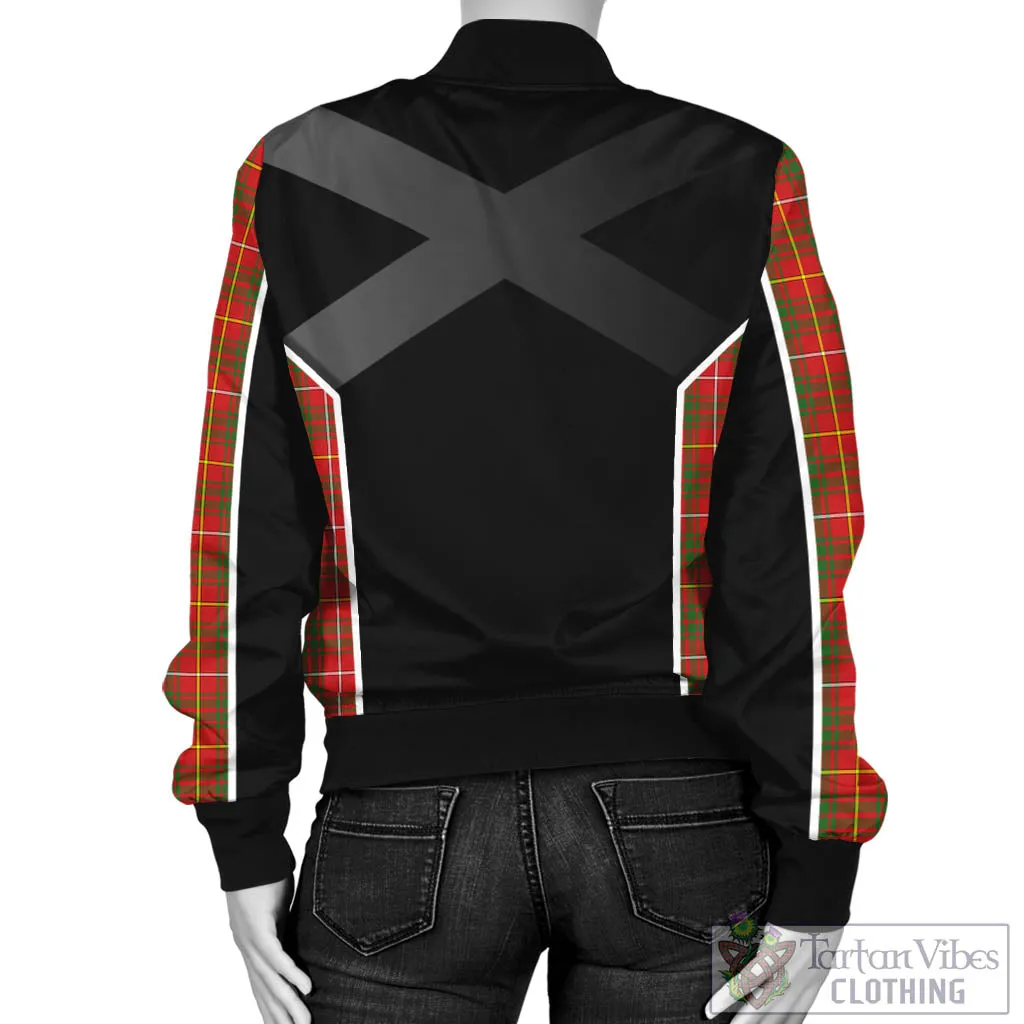 Bruce Modern Tartan Bomber Jacket with Family Crest and Scottish Thistle Vibes Sport Style