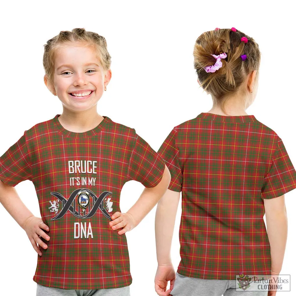 Bruce Modern Tartan Kid T-Shirt with Family Crest DNA In Me Style