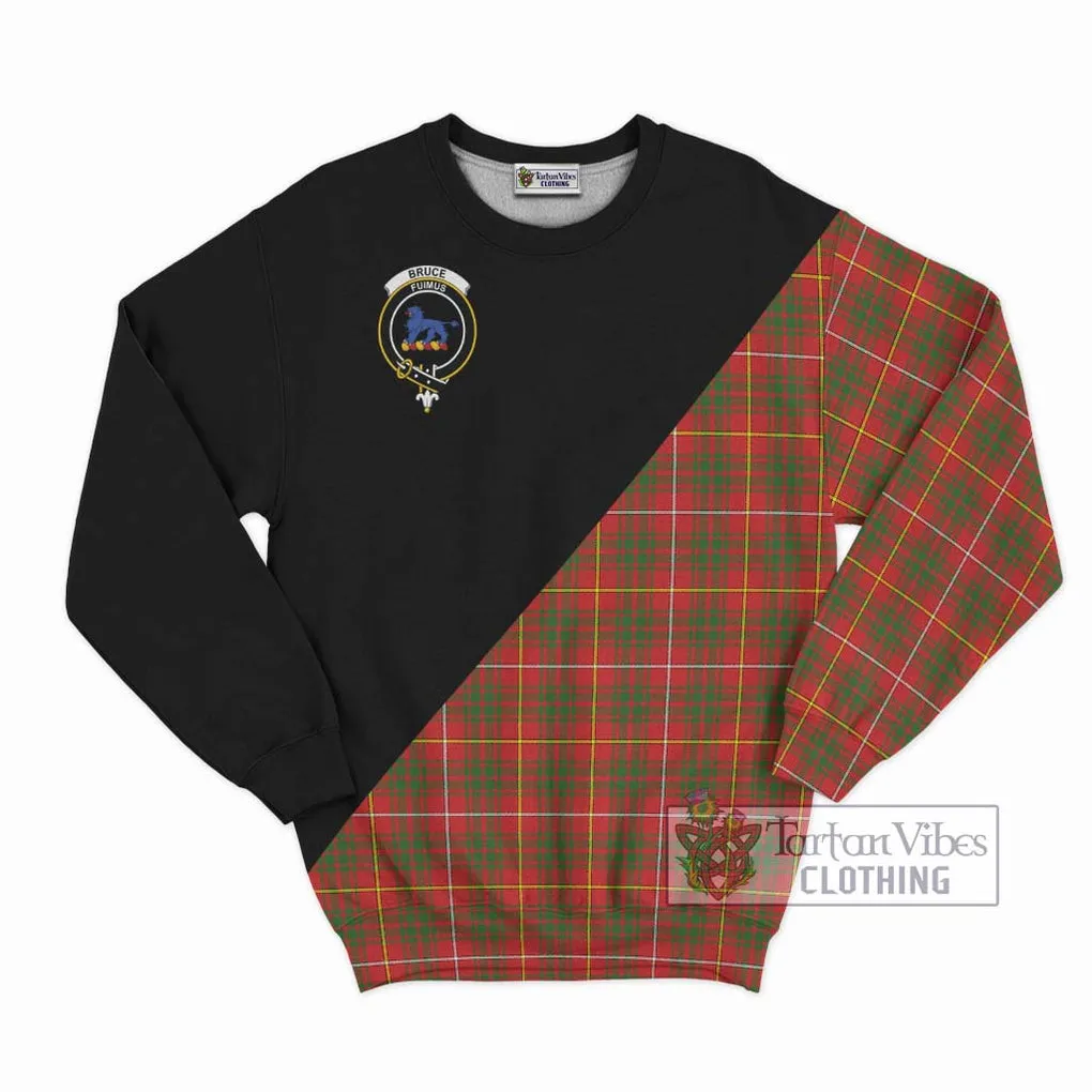 Bruce Modern Tartan Sweatshirt with Family Crest and Military Logo Style