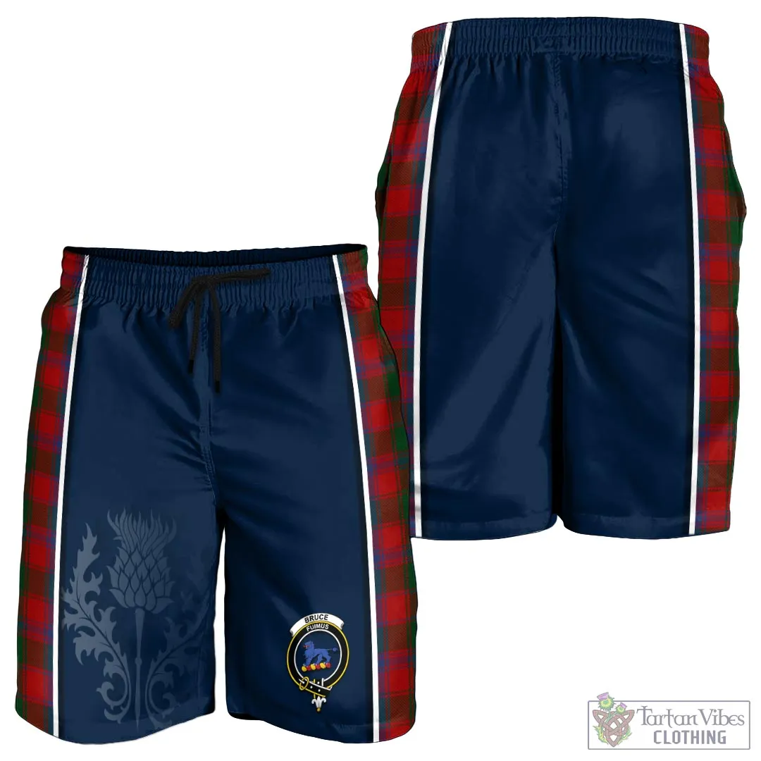 Bruce Old Tartan Men's Shorts with Family Crest and Scottish Thistle Vibes Sport Style