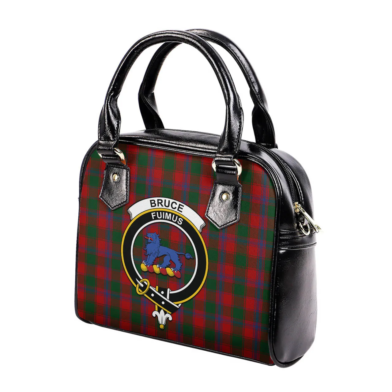 Bruce Old Tartan Shoulder Handbags with Family Crest