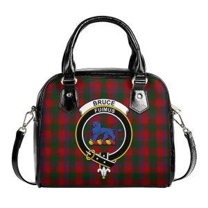 Bruce Old Tartan Shoulder Handbags with Family Crest