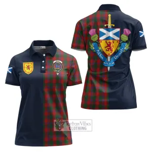 Bruce Old Tartan Women's Polo Shirt Alba with Scottish Lion Royal Arm Half Style