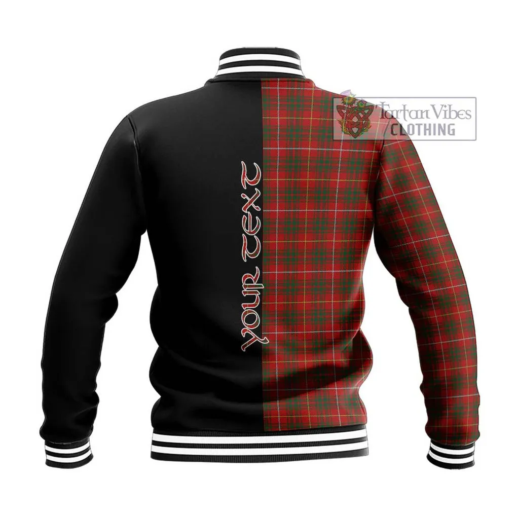 Bruce Tartan Baseball Jacket with Family Crest and Half Of Me Style