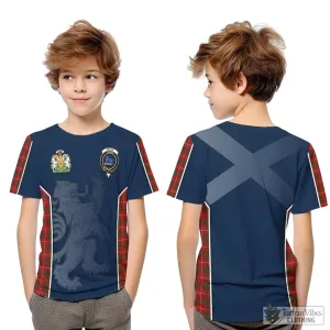 Bruce Tartan Kid T-Shirt with Family Crest and Lion Rampant Vibes Sport Style