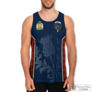 Bruce Tartan Men's Tanks Top with Family Crest and Scottish Thistle Vibes Sport Style