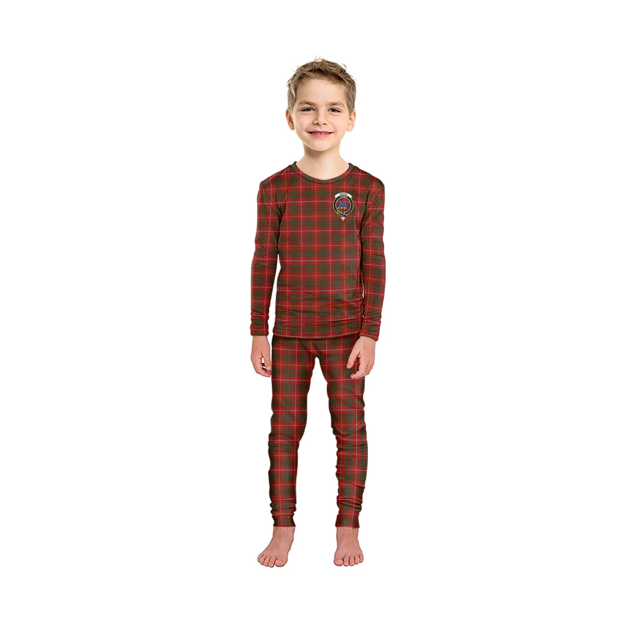 Bruce Tartan Pajamas Family Set with Family Crest