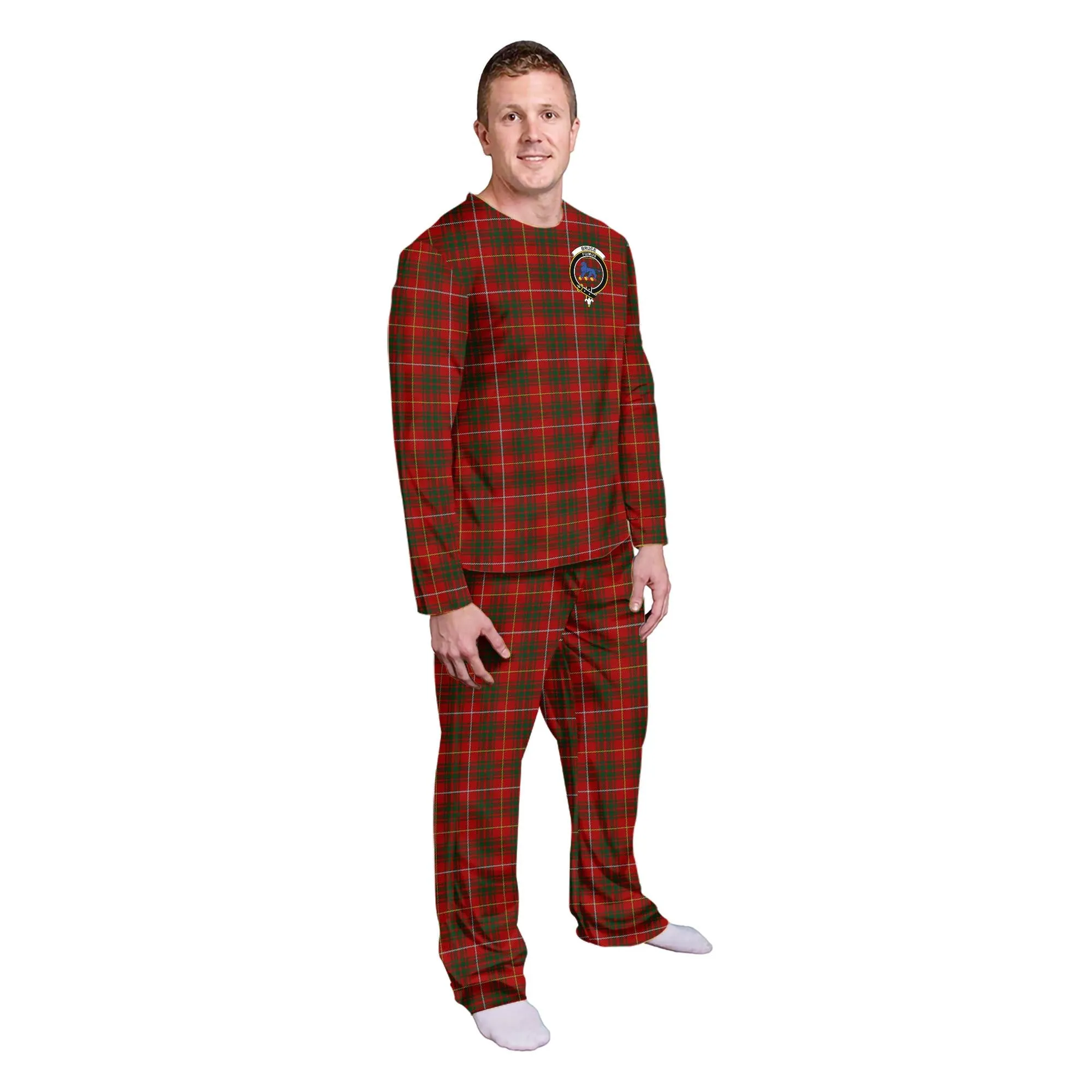 Bruce Tartan Pajamas Family Set with Family Crest