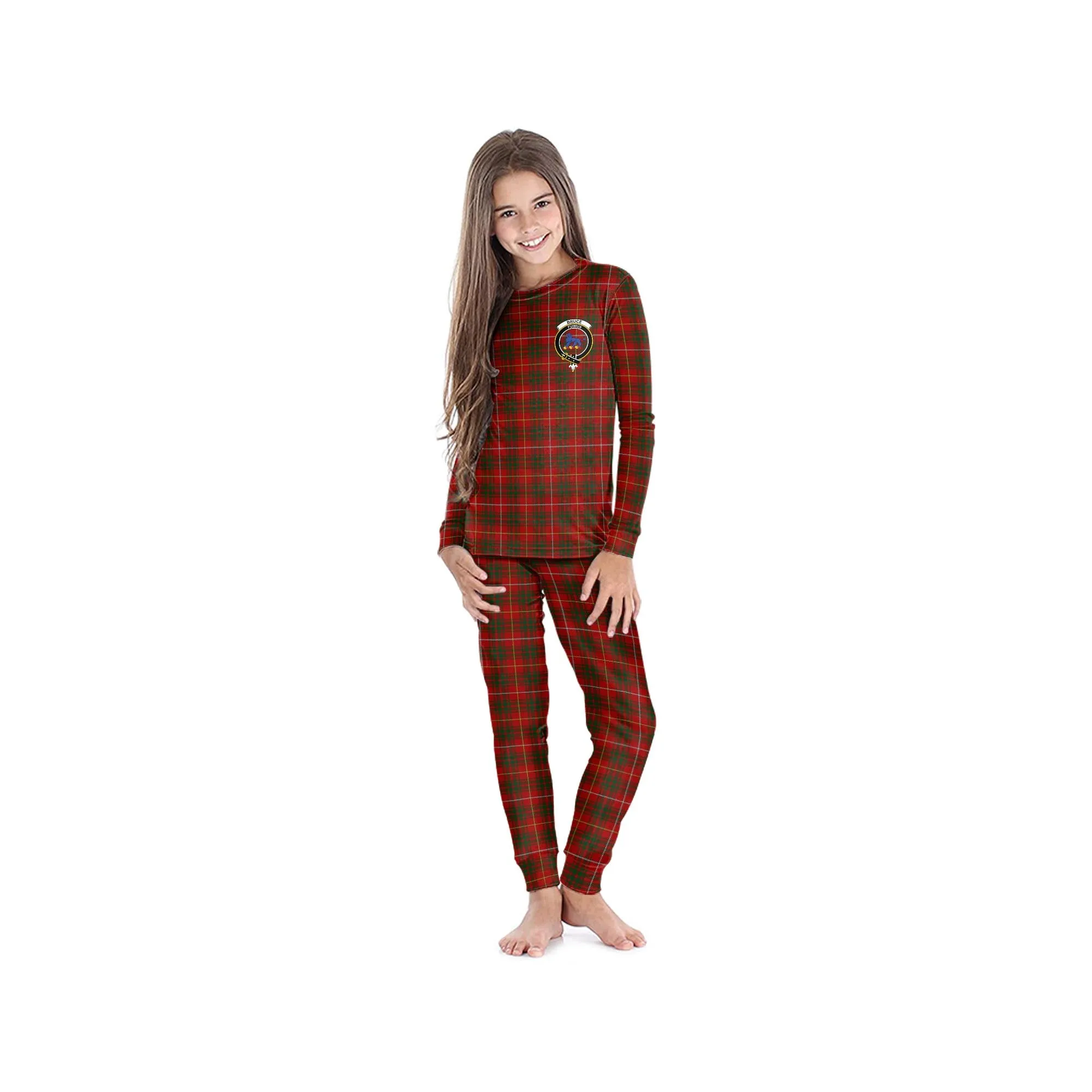 Bruce Tartan Pajamas Family Set with Family Crest