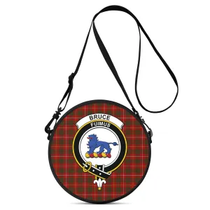 Bruce Tartan Round Satchel Bags with Family Crest