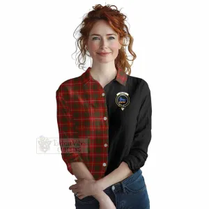 Bruce Tartan Women's Casual Shirt with Family Crest and Half Of Me Style