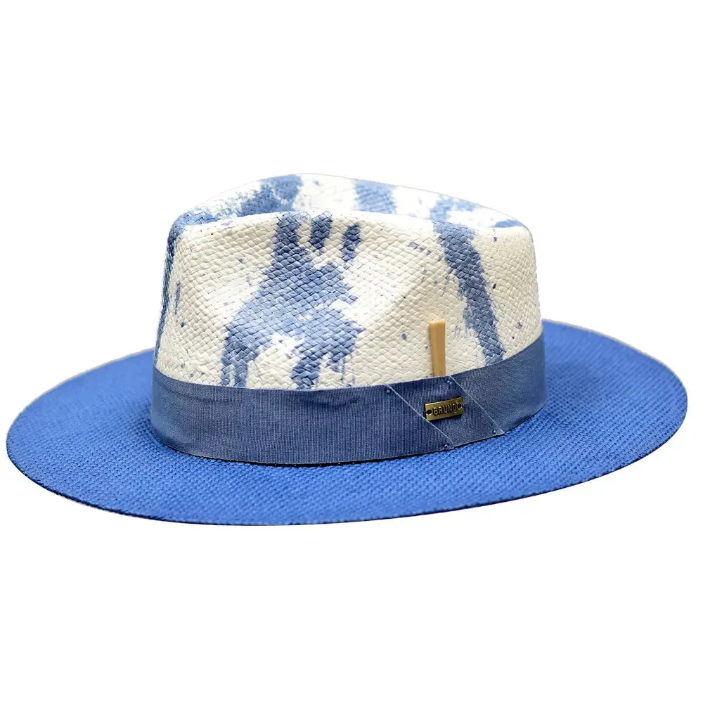 Bruno Capelo Lux Wide Brim Hand-Dyed Straw Fedora