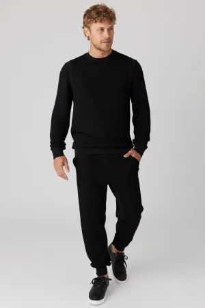 Brushed Boucle Gusset Jogger - Black