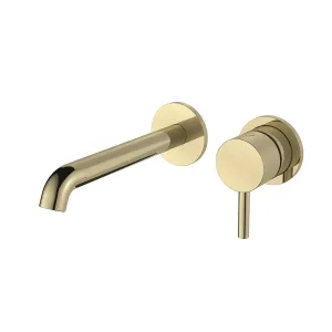 Brushed Brass Wall Mounted Basin Tap - Modern Design