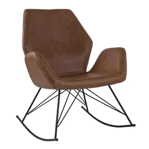 Bryce Accent Rocking Chair - Brown Leather