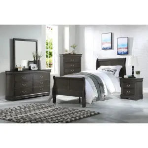 Brylee Twin Sleigh Bed, Dark Gray