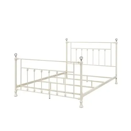 Brynn Queen Metal Bed, White Finish