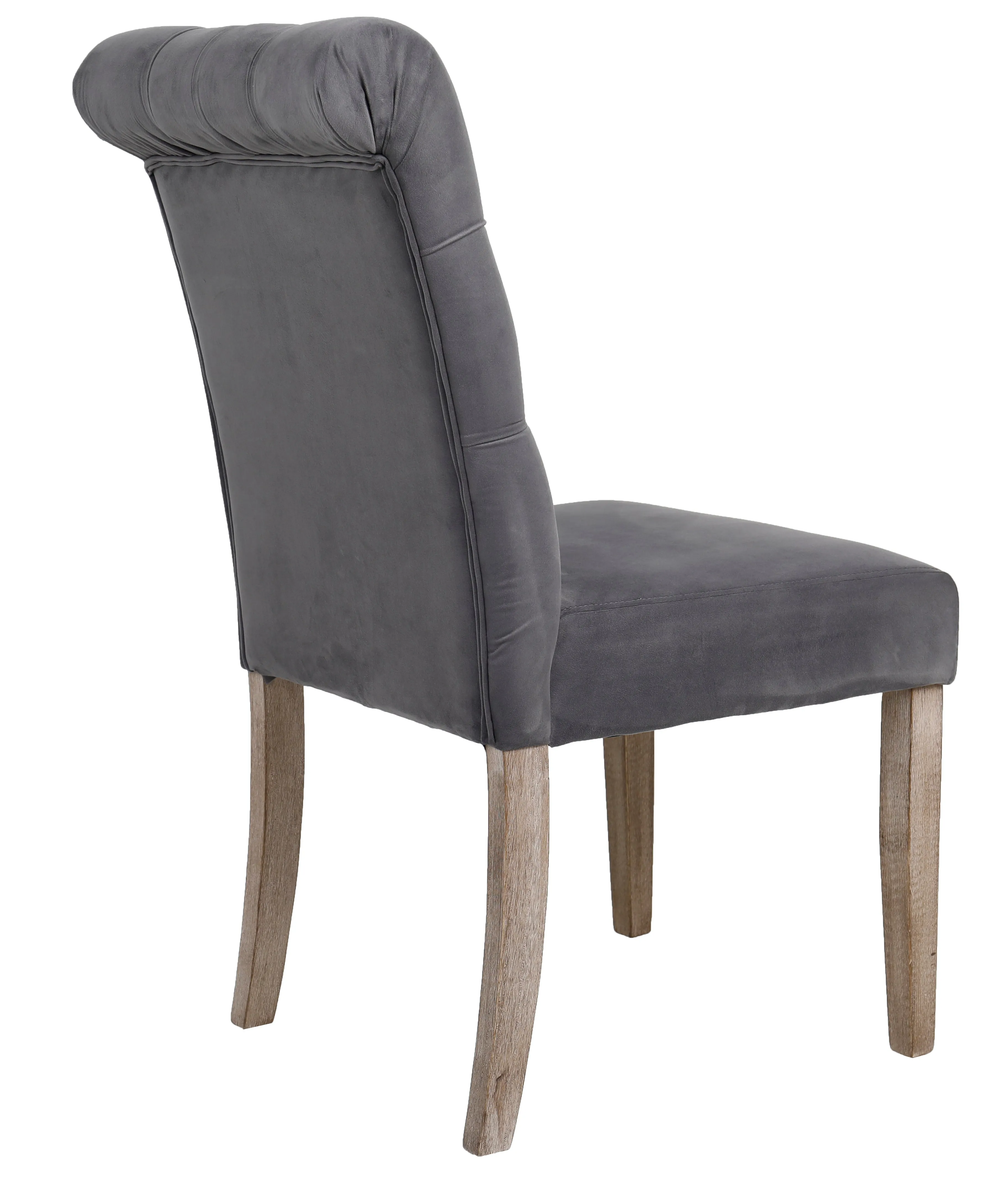 BTExpert GREY upholstery dining Chair velvet tufted Camran High Back Velvet Charcoal Tufted