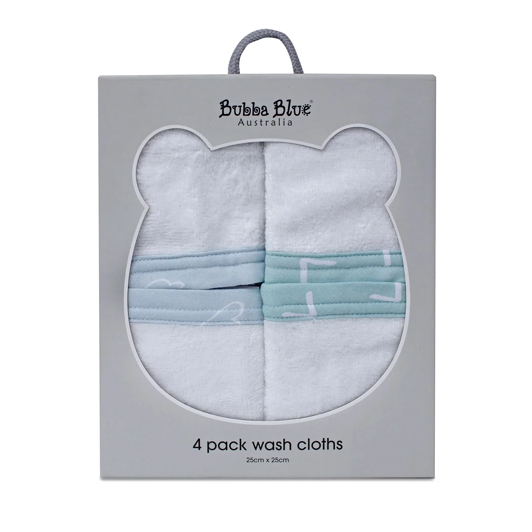 Bubba Blue Nordic 4pk Wash Cloths - Dusty Sky/Mint