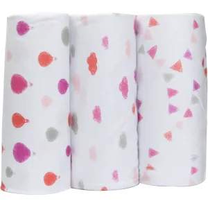 Bubble - Baby Swaddle Bamboo (Dreamtime Pink Girls Set of 3)