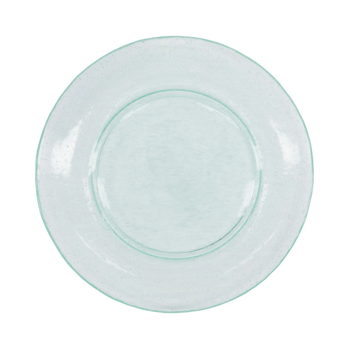 Bubble Glass Plate - Large - Aqua Blue or Green