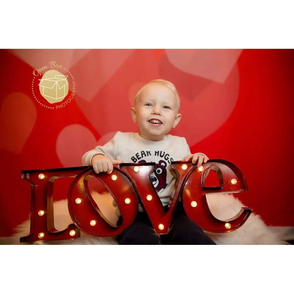 Bubbling Hearts Printed Backdrop