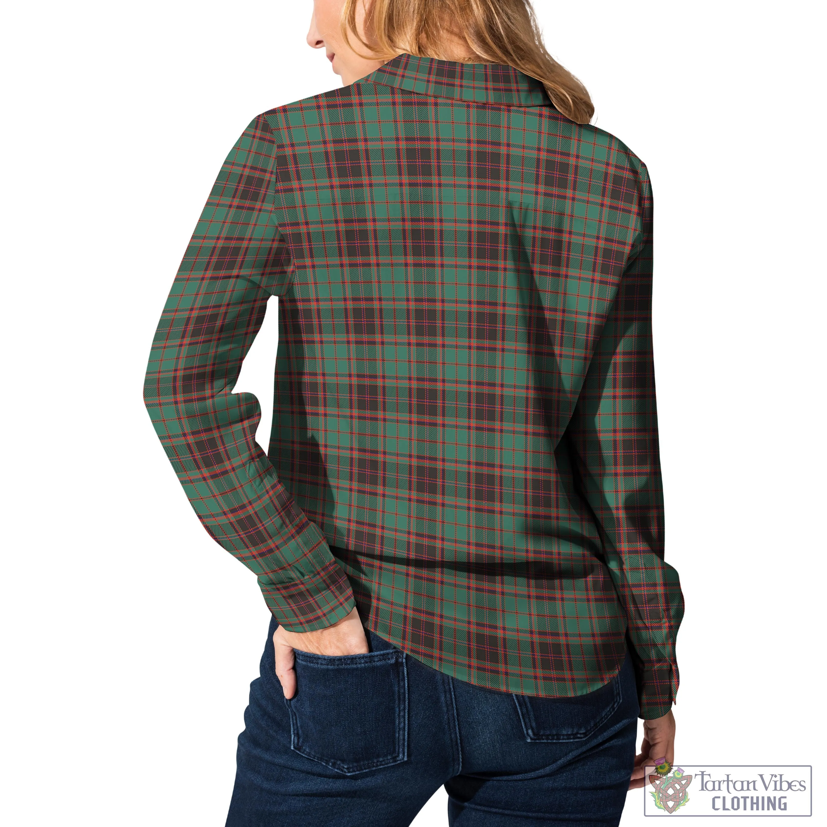 Buchan Ancient Tartan Women's Casual Shirt with Family Crest