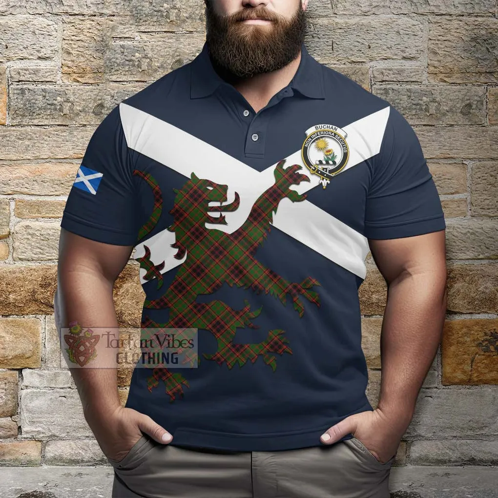 Buchan Tartan Lion Rampant Polo Shirt Proudly Display Your Heritage with Alba Gu Brath and Clan Name