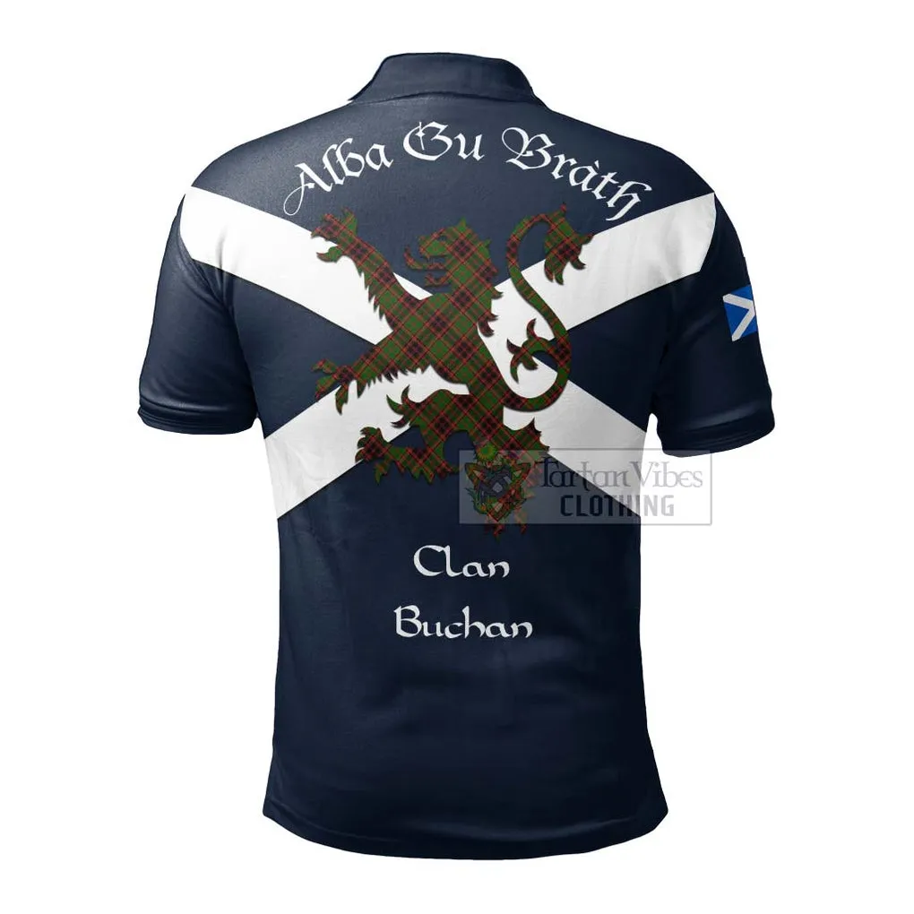 Buchan Tartan Lion Rampant Polo Shirt Proudly Display Your Heritage with Alba Gu Brath and Clan Name