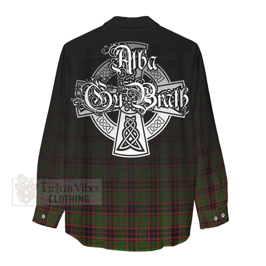 Buchan Tartan Women's Casual Shirt Featuring Alba Gu Brath Family Crest Celtic Inspired