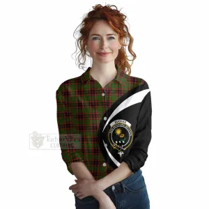 Buchan Tartan Women's Casual Shirt with Family Crest Circle Style