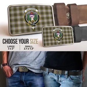 Buchanan Dress Tartan Belt Buckles with Family Crest