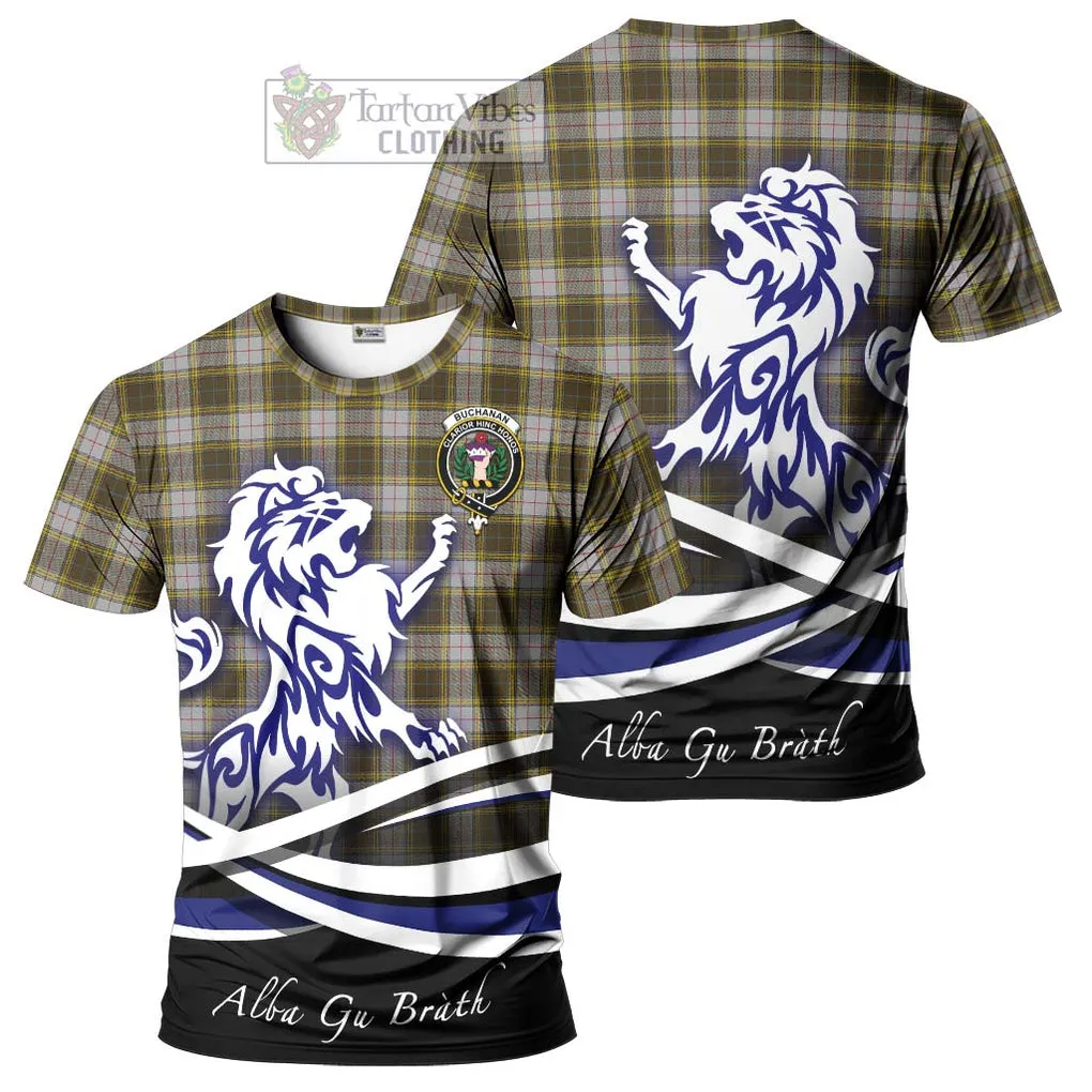 Buchanan Dress Tartan Cotton T-shirt with Alba Gu Brath Regal Lion Emblem