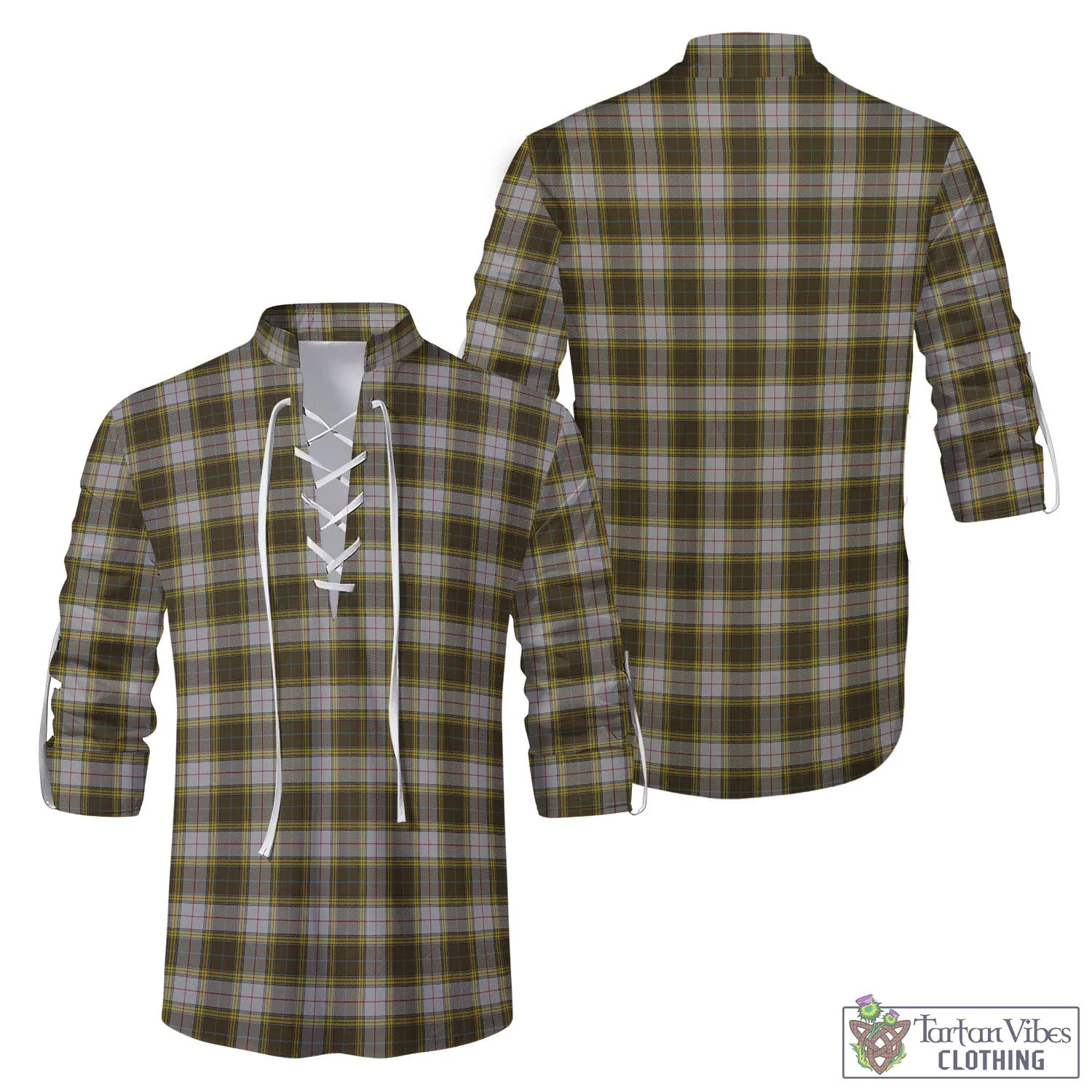 Buchanan Dress Tartan Men's Scottish Traditional Jacobite Ghillie Kilt Shirt