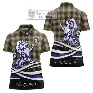 Buchanan Dress Tartan Women's Polo Shirt with Alba Gu Brath Regal Lion Emblem