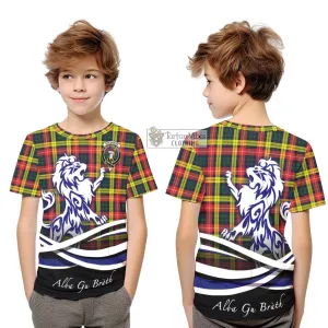 Buchanan Modern Tartan Kid T-Shirt with Alba Gu Brath Regal Lion Emblem