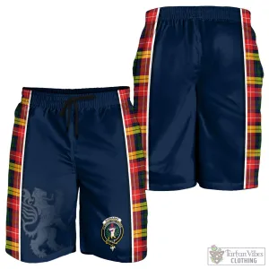 Buchanan Modern Tartan Men's Shorts with Family Crest and Lion Rampant Vibes Sport Style