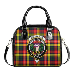 Buchanan Modern Tartan Shoulder Handbags with Family Crest