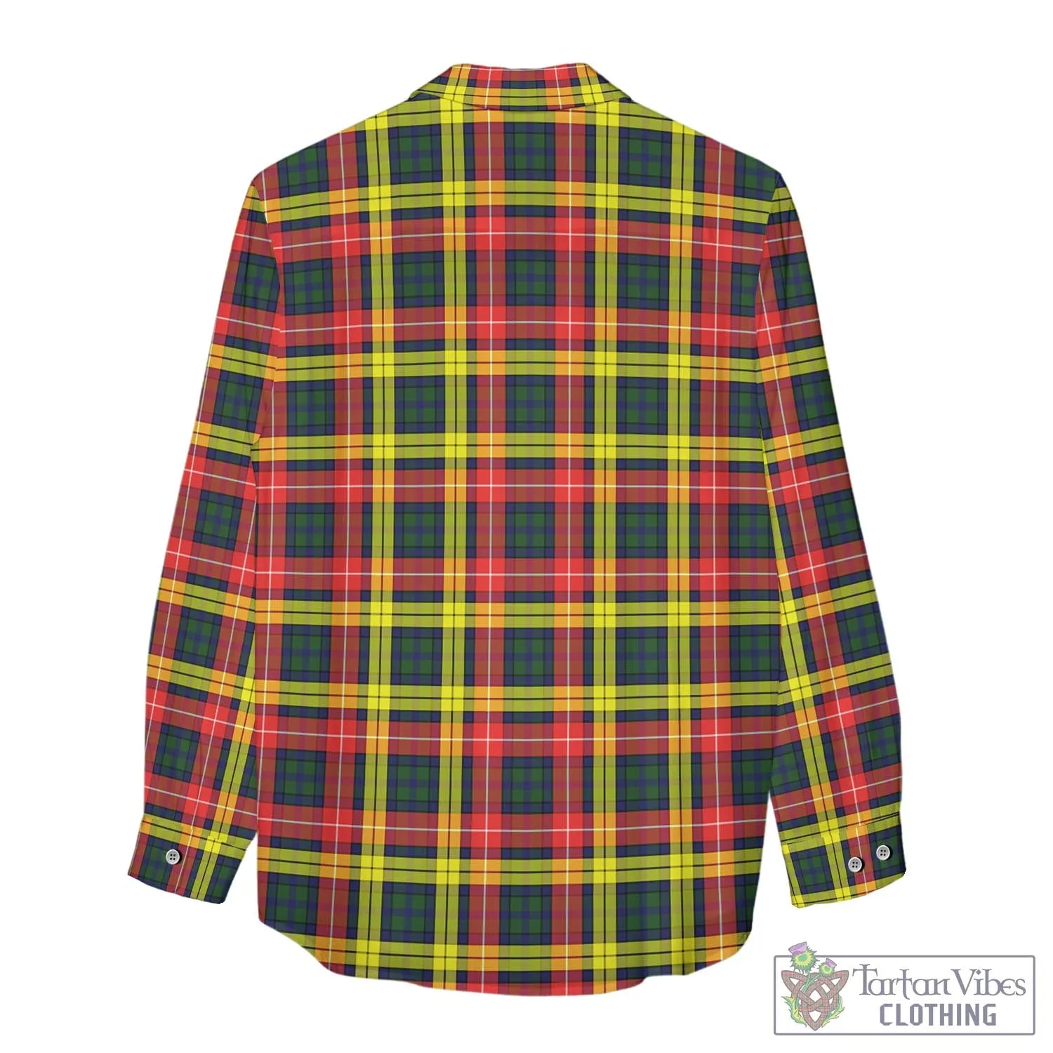 Buchanan Modern Tartan Women's Casual Shirt with Family Crest