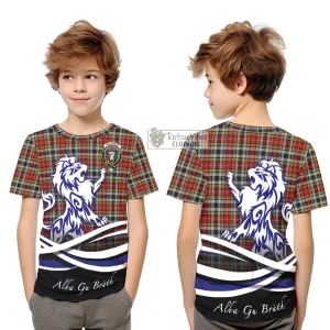 Buchanan Old Dress Tartan Kid T-Shirt with Alba Gu Brath Regal Lion Emblem