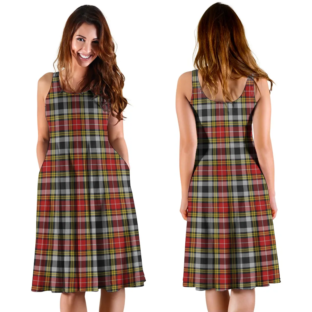 Buchanan Old Dress Tartan Sleeveless Midi Womens Dress