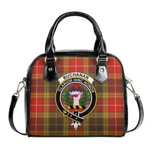 Buchanan Old Set Weathered Tartan Shoulder Handbags with Family Crest