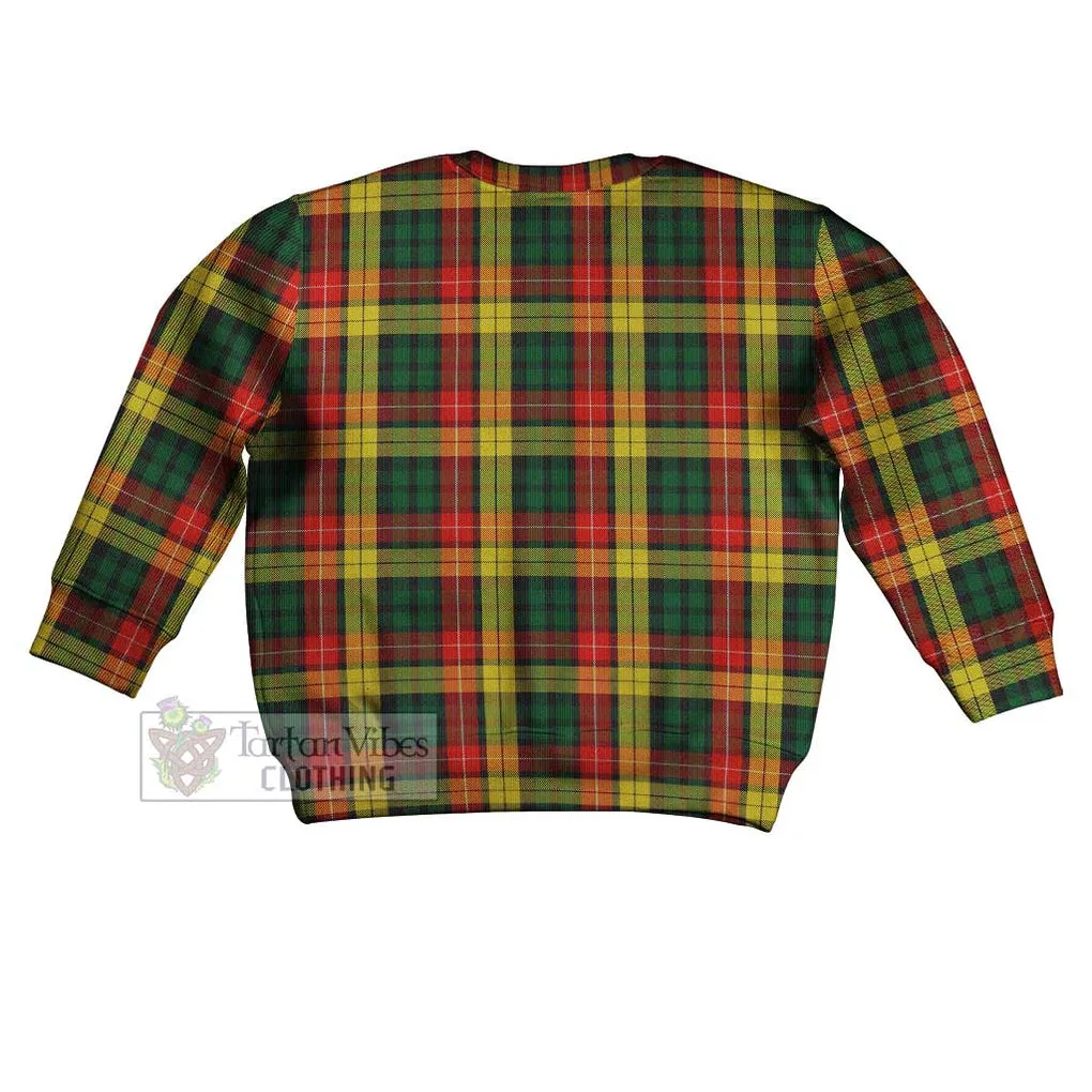 Buchanan Tartan Kid Ugly Sweater with Family Crest