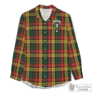 Buchanan Tartan Women's Casual Shirt with Family Crest