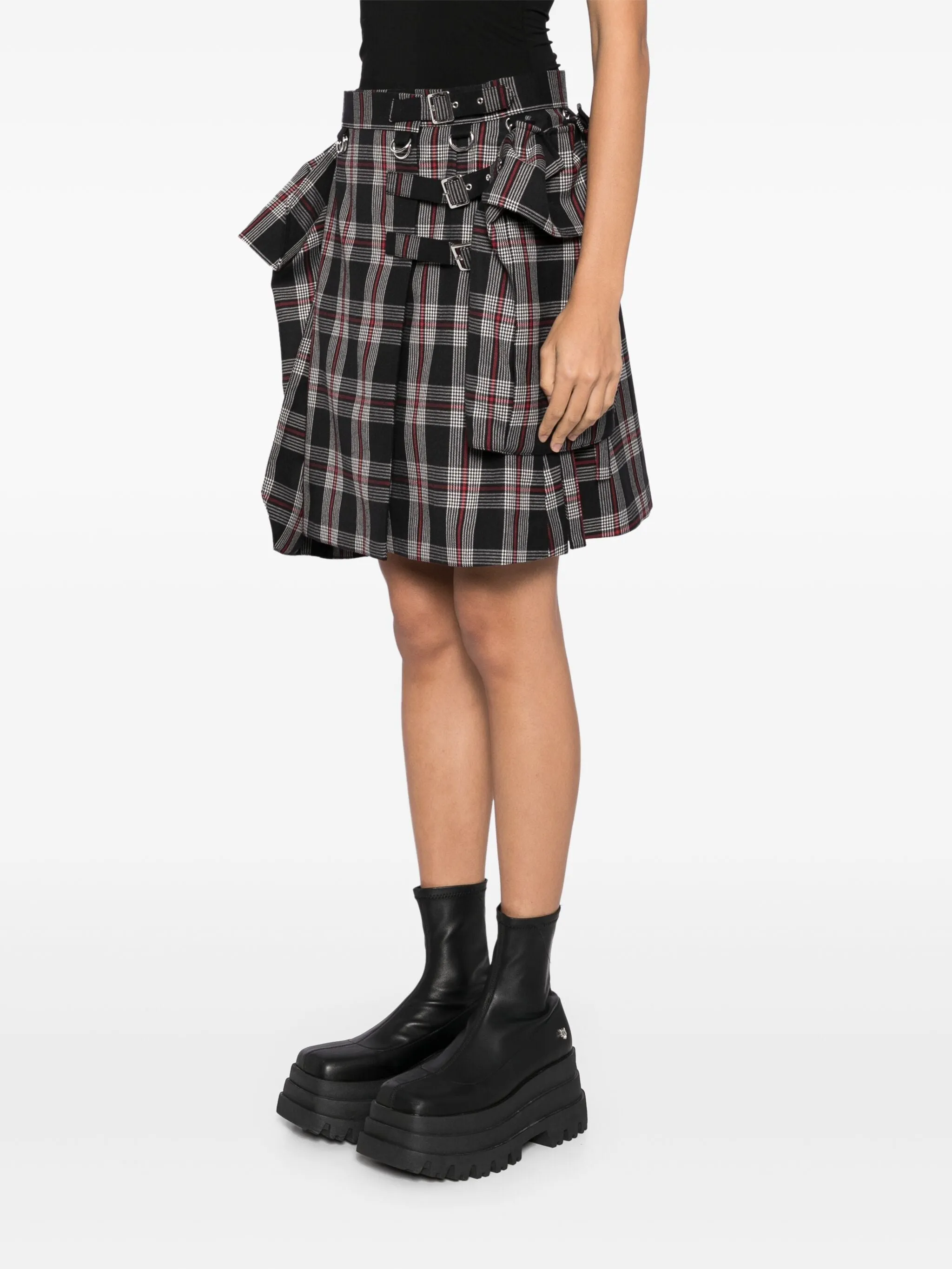 Buckle Checker Skirt