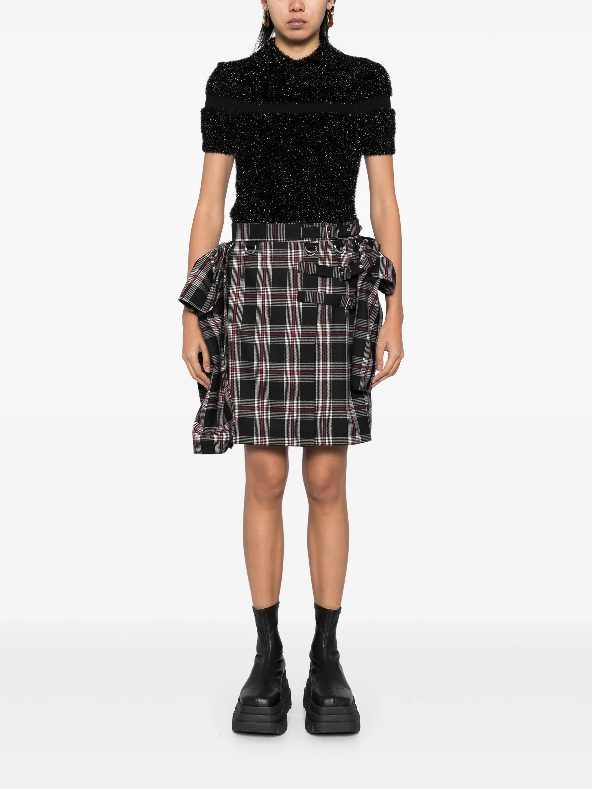 Buckle Checker Skirt